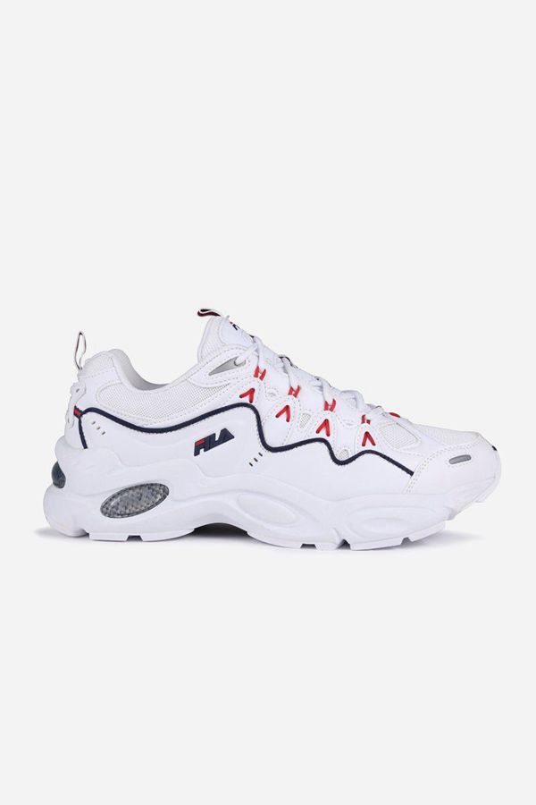 Fila Nitra Contrast Piping Men's Trainers Shoes - White/Navy/Red,NZ 903-2863